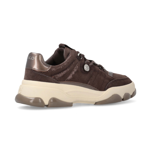 Pinko Brown Panelled Leather Sneakers.
