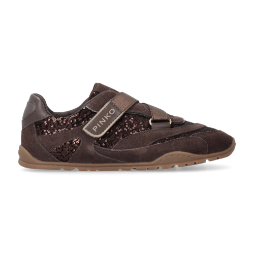 Pinko Brown Suede & Leather Sneakers.