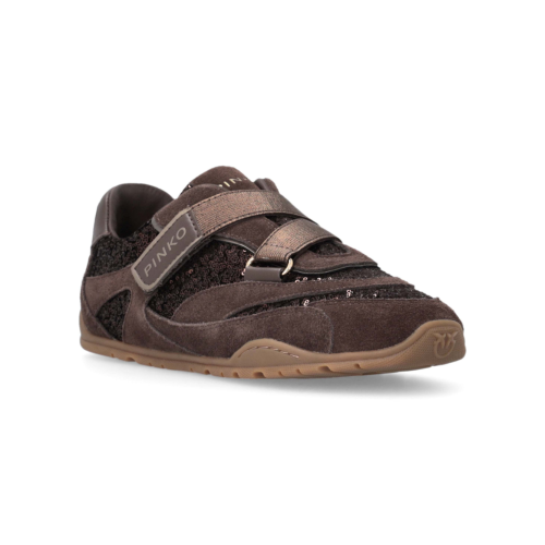 Pinko Brown Suede & Leather Sneakers.