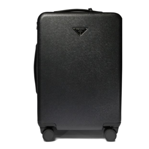 Prada Black Saffiano Leather Cabin Trolley.