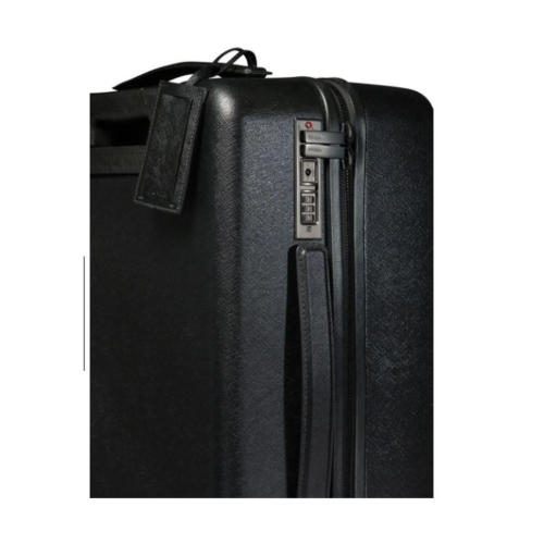 Prada Black Saffiano Leather Cabin Trolley.