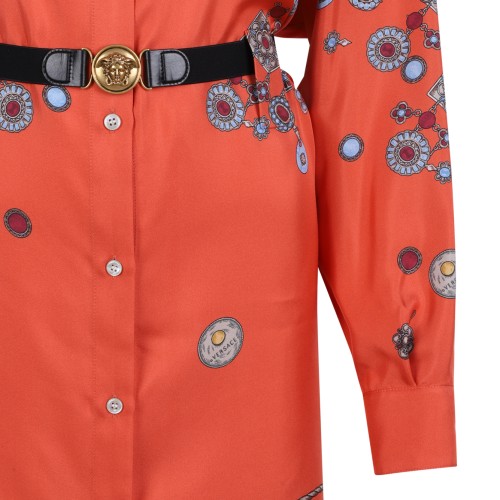 Versace Printed Belted Shirt Dress.