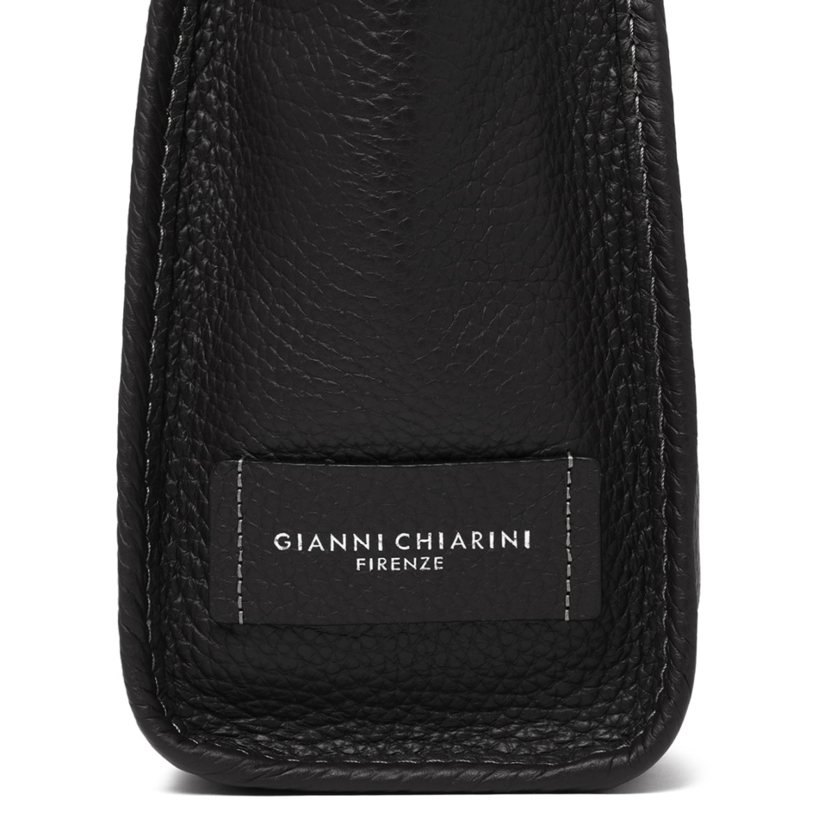 Marcella Black Textured Leather Tote Bag.