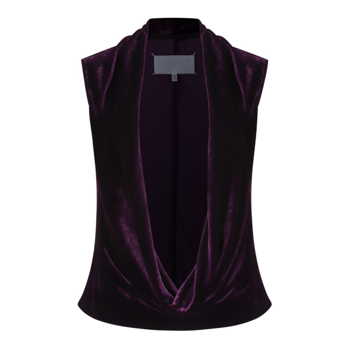 Maison Margiela Purple Velvet Draped Top.