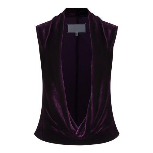 Maison Margiela Purple Velvet Draped Top.