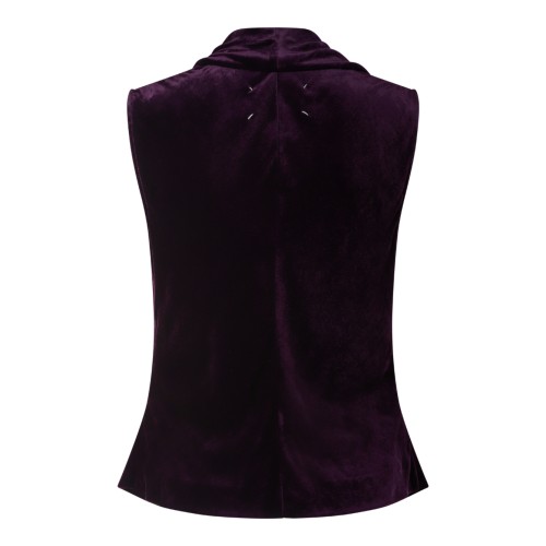 Maison Margiela Purple Velvet Draped Top. 2