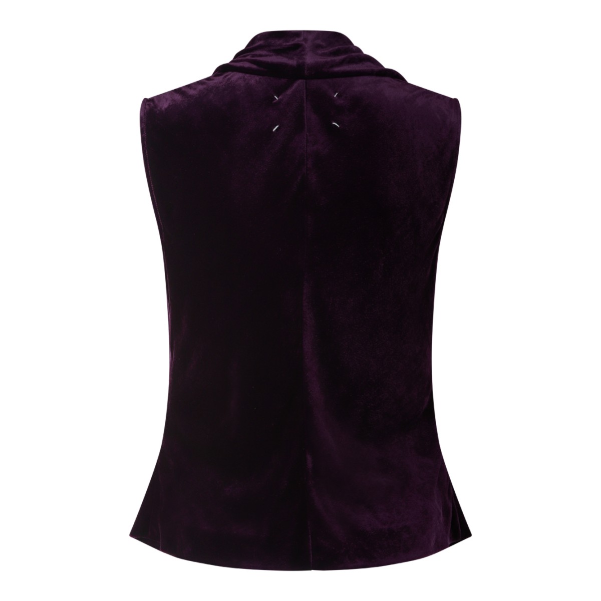 Maison Margiela Purple Velvet Draped Top.