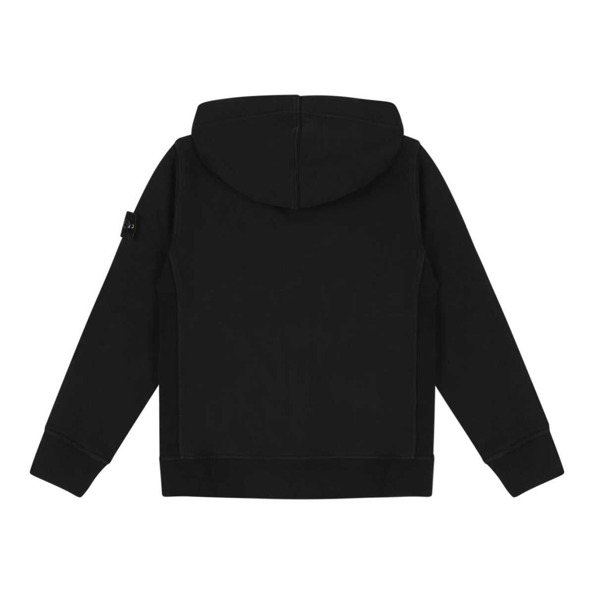 Stone Island Kids Black Zip-Up Hoodie.