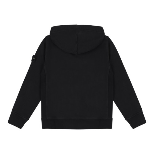 Stone Island Kids Black Zip-Up Hoodie.