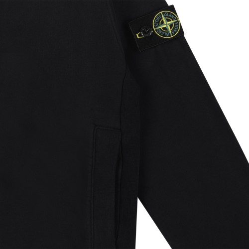 Stone Island Kids Black Zip-Up Hoodie.