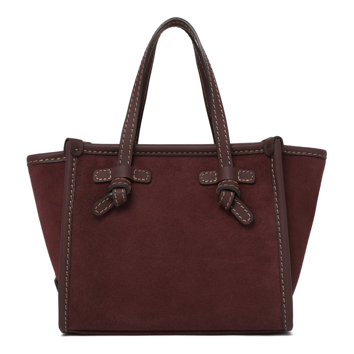 Marcella Burgundy Suede Leather Tote Bag.