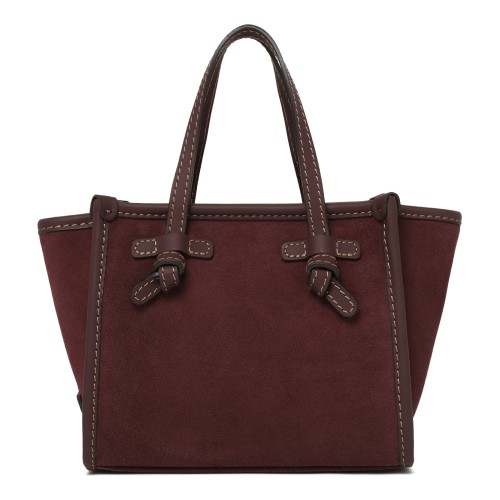 Marcella Burgundy Suede Leather Tote Bag.