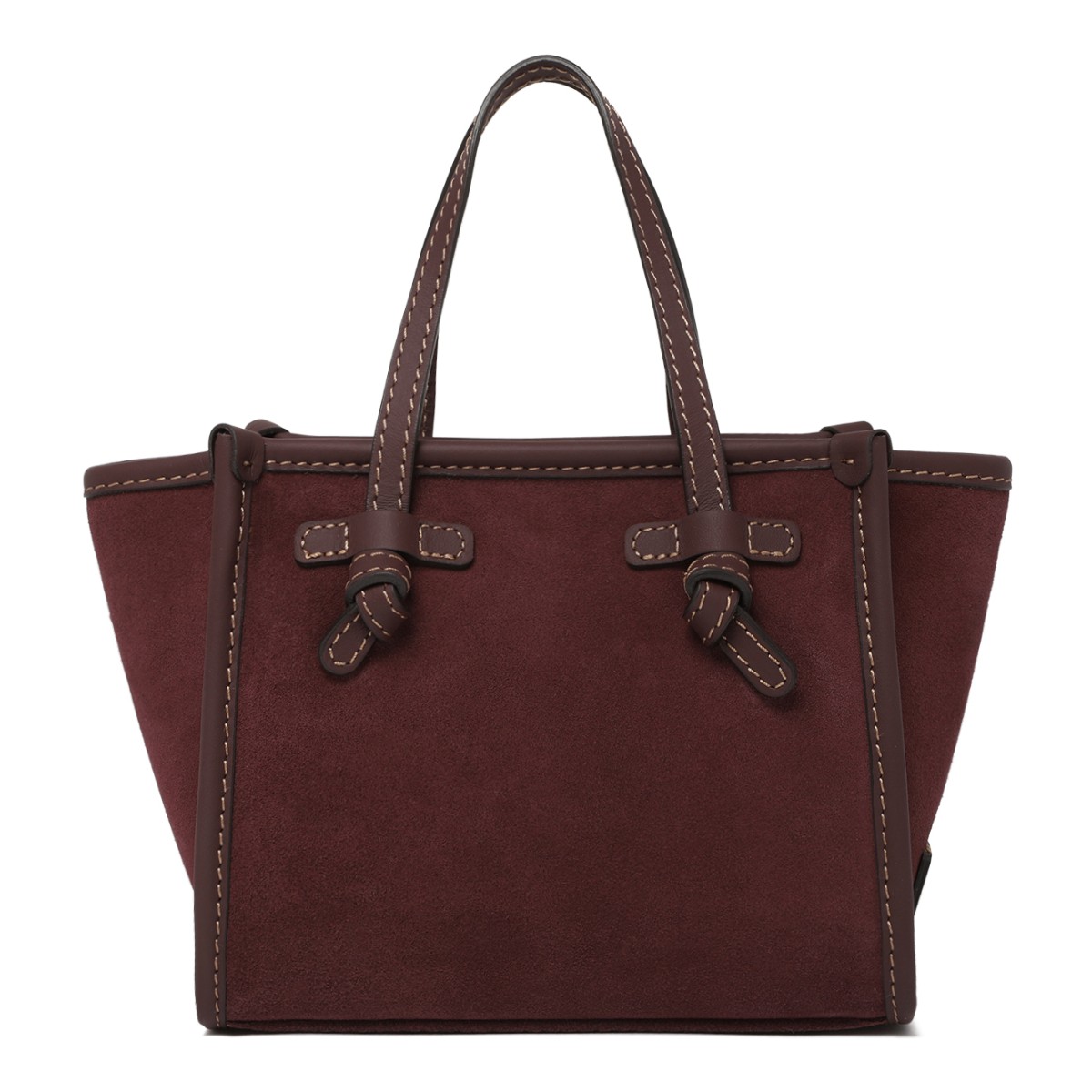 Marcella Burgundy Suede Leather Tote Bag.