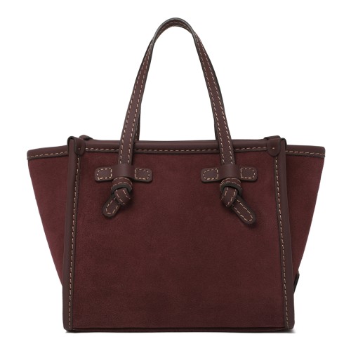 Marcella Burgundy Suede Leather Tote Bag.