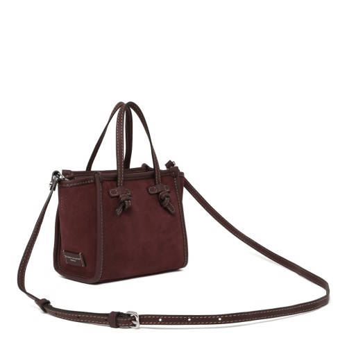 Marcella Burgundy Suede Leather Tote Bag.