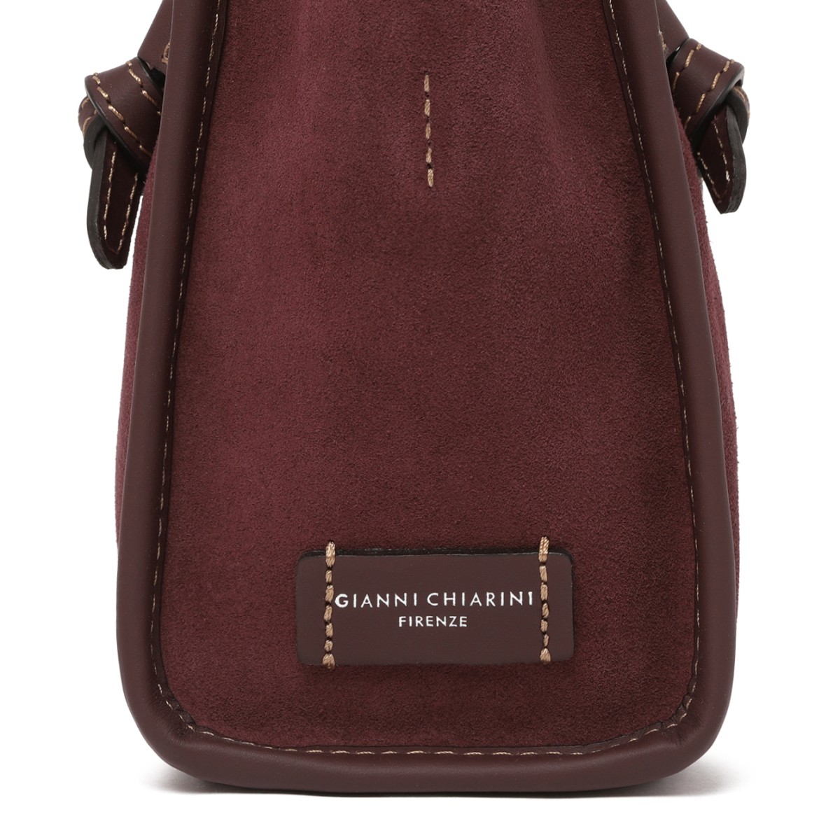 Marcella Burgundy Suede Leather Tote Bag.