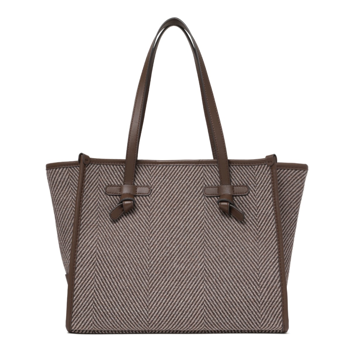 Marcella Dark Brown Suede Leather Tote Bag.