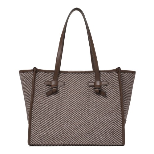 Marcella Dark Brown Suede Leather Tote Bag. 2