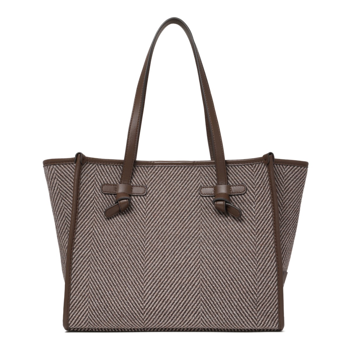 Marcella Dark Brown Suede Leather Tote Bag.