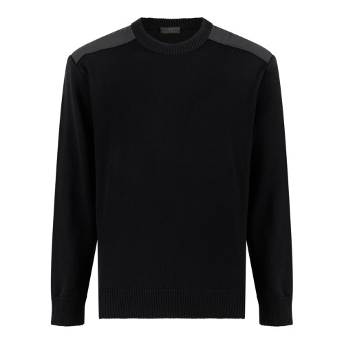 Paul & Shark Black Crew Neck Wool Sweater.
