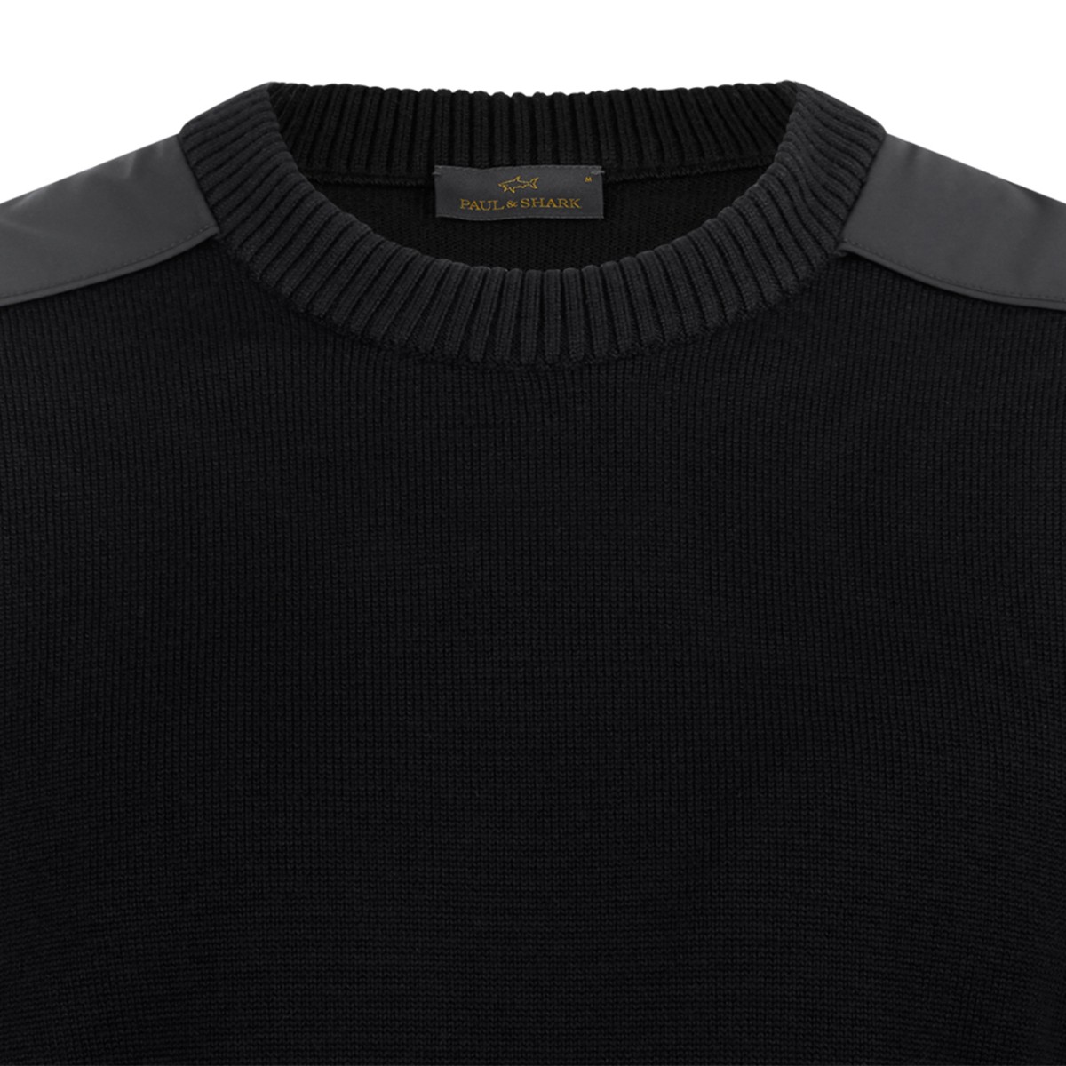 Paul & Shark Black Crew Neck Wool Sweater.