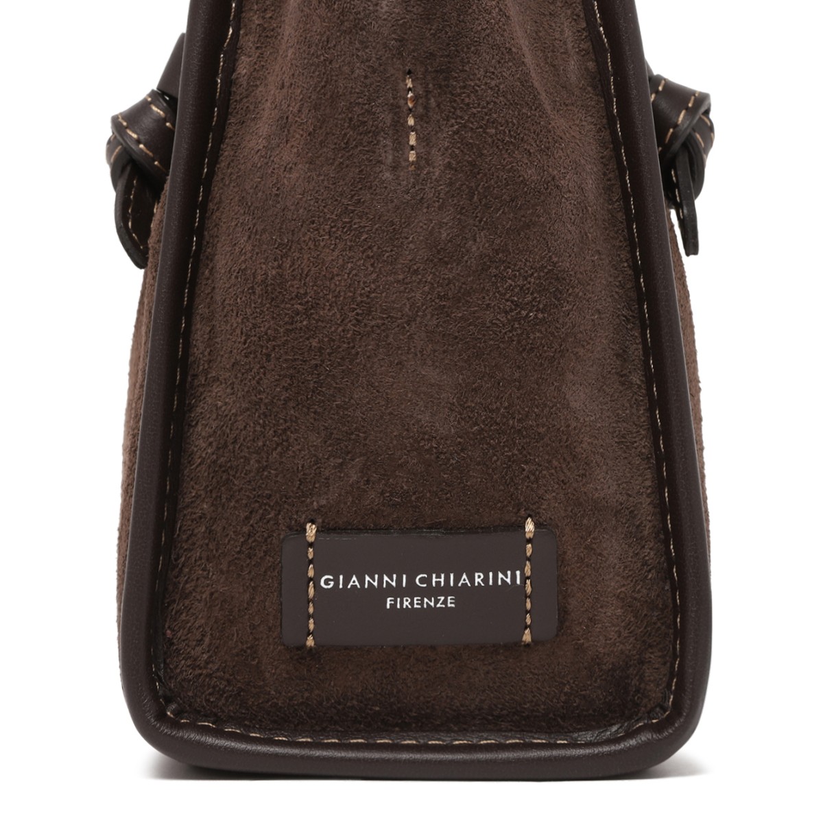 Marcella Dark Brown Suede Leather Tote Bag.