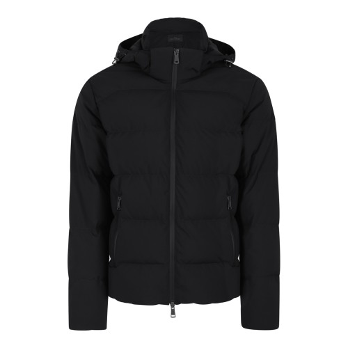 Paul & Shark Black Hooded Technical Jacket.