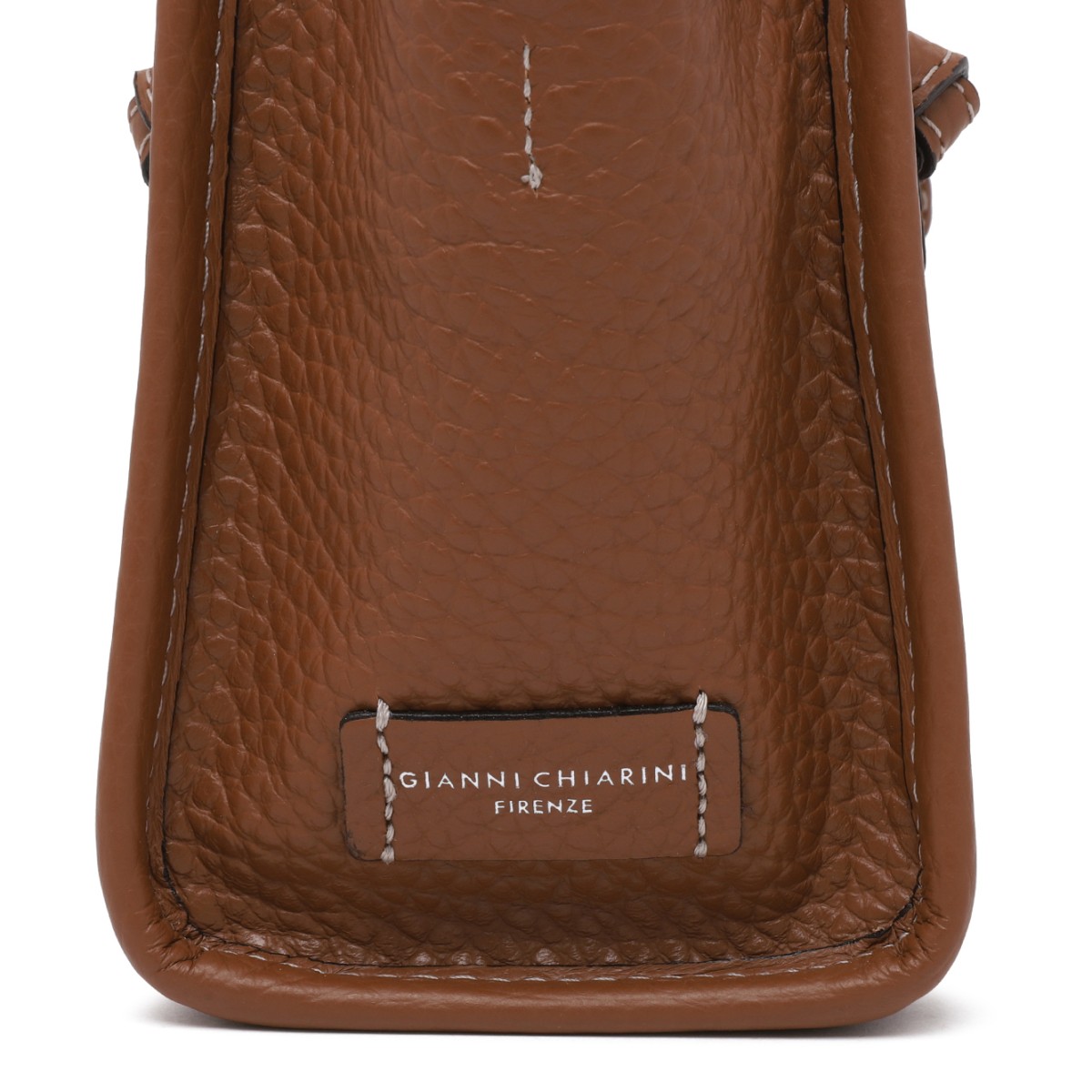 Marcella Cognac Textured Leather Tote Bag