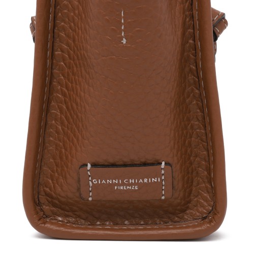 Marcella Cognac Textured Leather Tote Bag