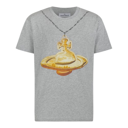 Vivienne Westwood Grey Orb Graphic T-Shirt.