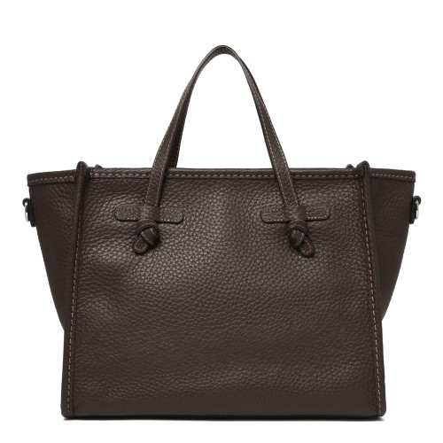 Marcella Dark Brown Textured Leather Tote Bag.