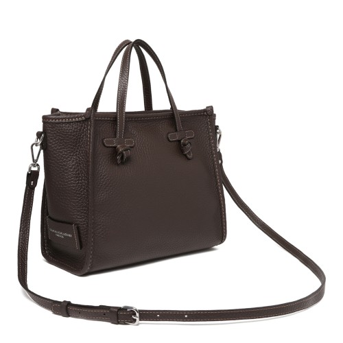 Marcella Dark Brown Textured Leather Tote Bag.