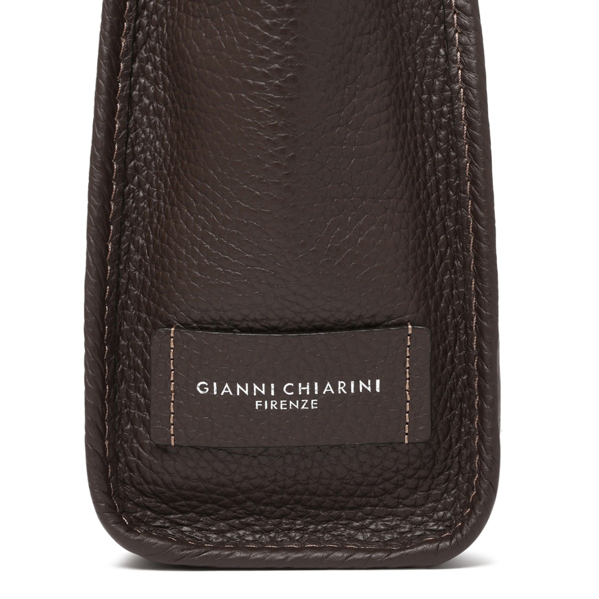 Marcella Dark Brown Textured Leather Tote Bag.