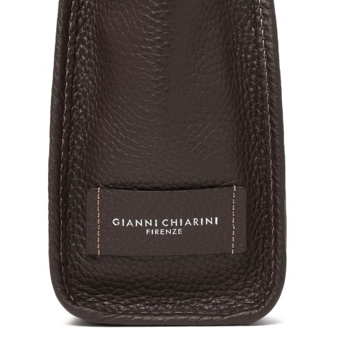 Marcella Dark Brown Textured Leather Tote Bag.