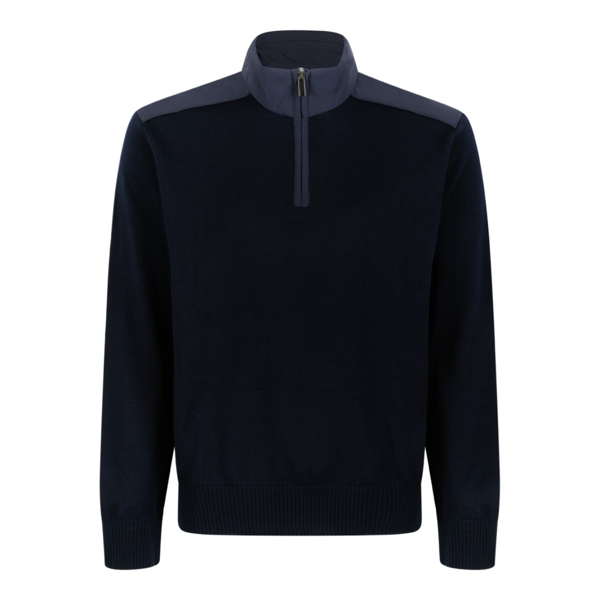 Paul & Shark Navy Half-Zip Wool Sweater.