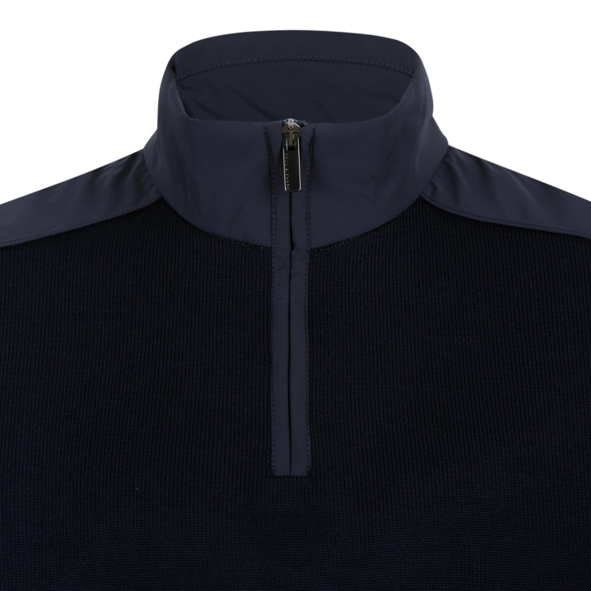 Paul & Shark Navy Half-Zip Wool Sweater.