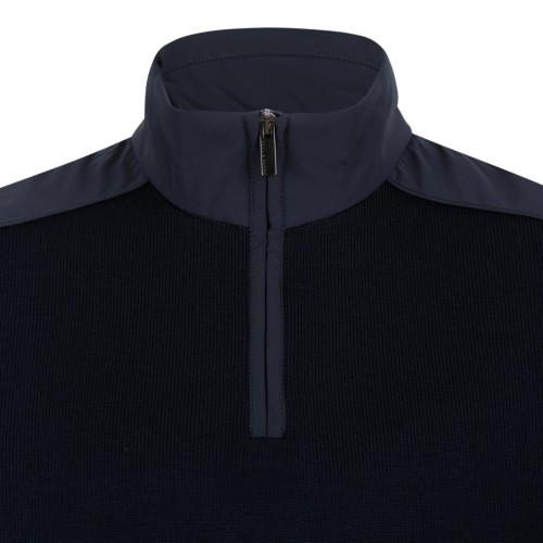 Paul & Shark Navy Half-Zip Wool Sweater.