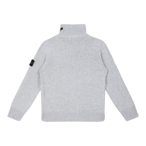 Stone Island Kids Light Grey Button-Up Sweatshirt. 2