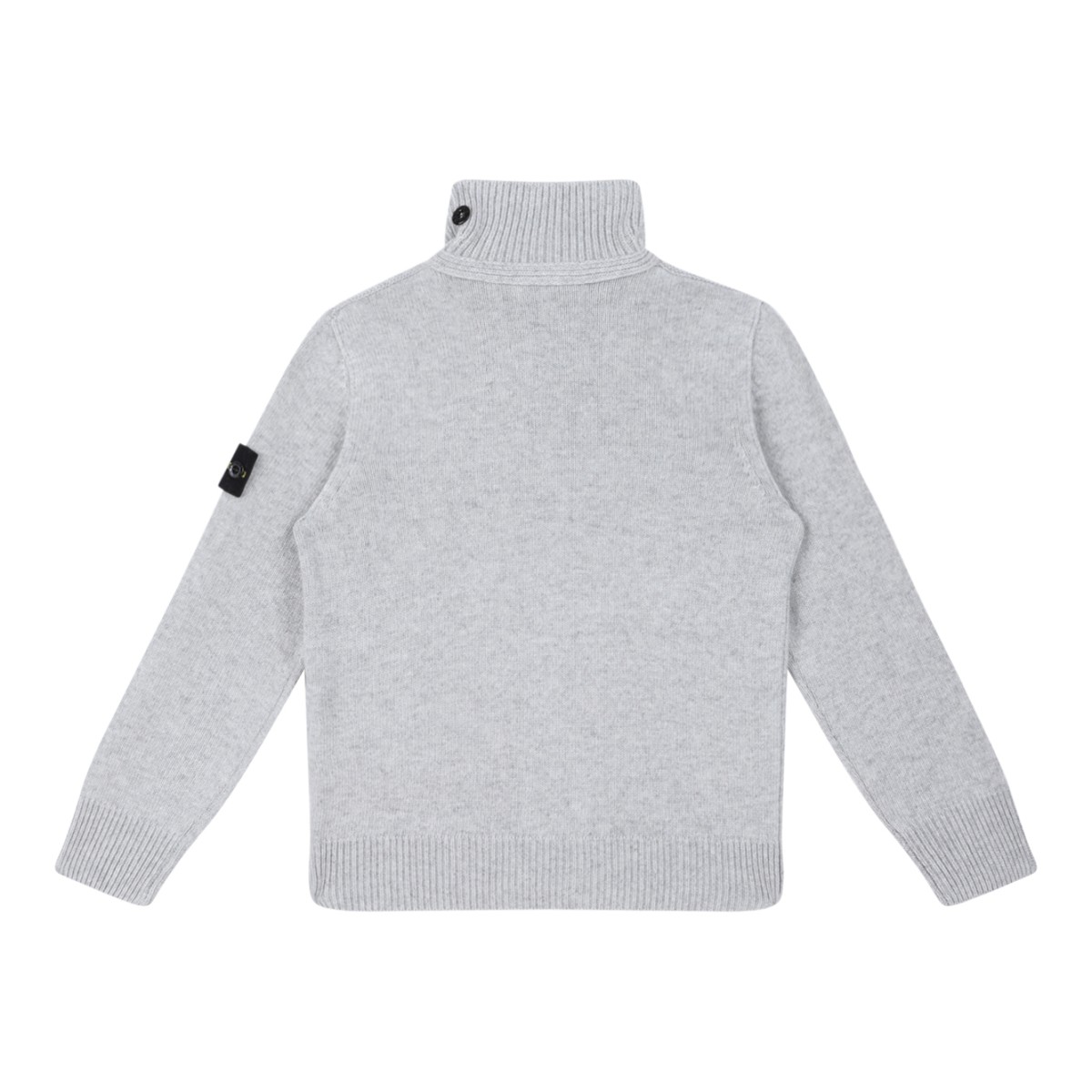 Stone Island Kids Light Grey Button-Up Sweatshirt.