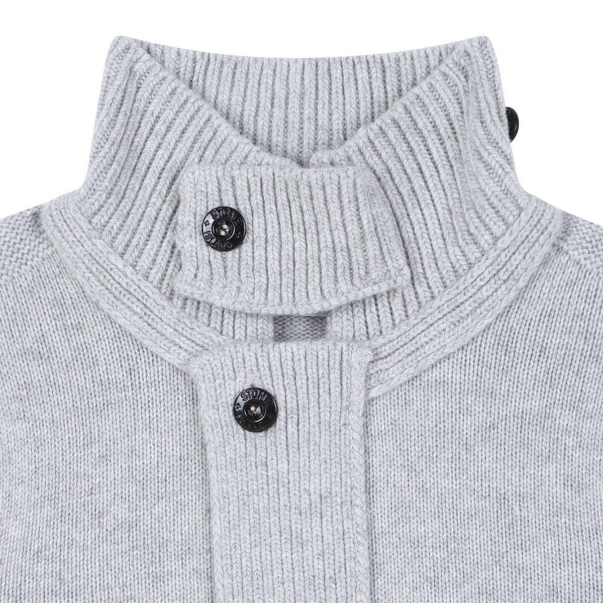 Stone Island Kids Light Grey Button-Up Sweatshirt.