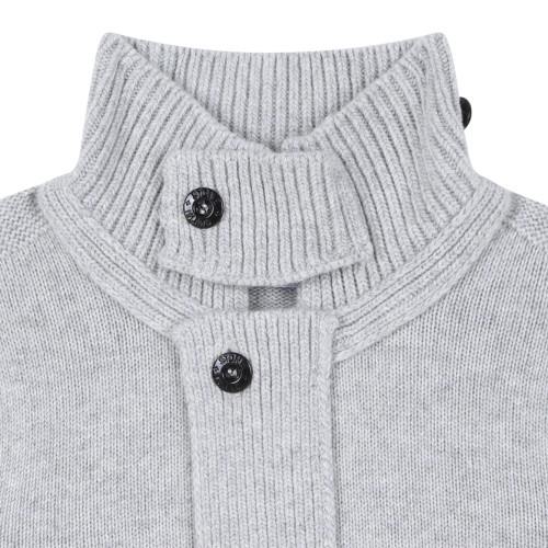 Stone Island Kids Light Grey Button-Up Sweatshirt.