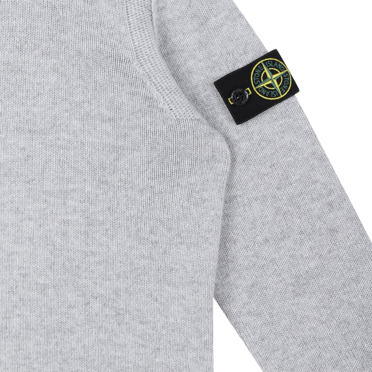 Stone Island Kids Light Grey Button-Up Sweatshirt.