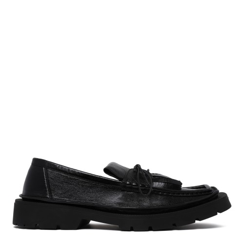 Maison Margiela Black Leather Penny Loafers.