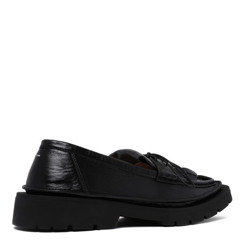 Maison Margiela Black Leather Penny Loafers.