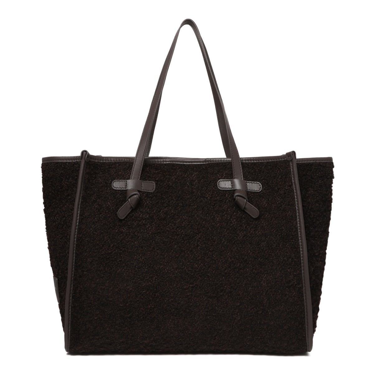 Marcella Black Shearling Tote Bag.