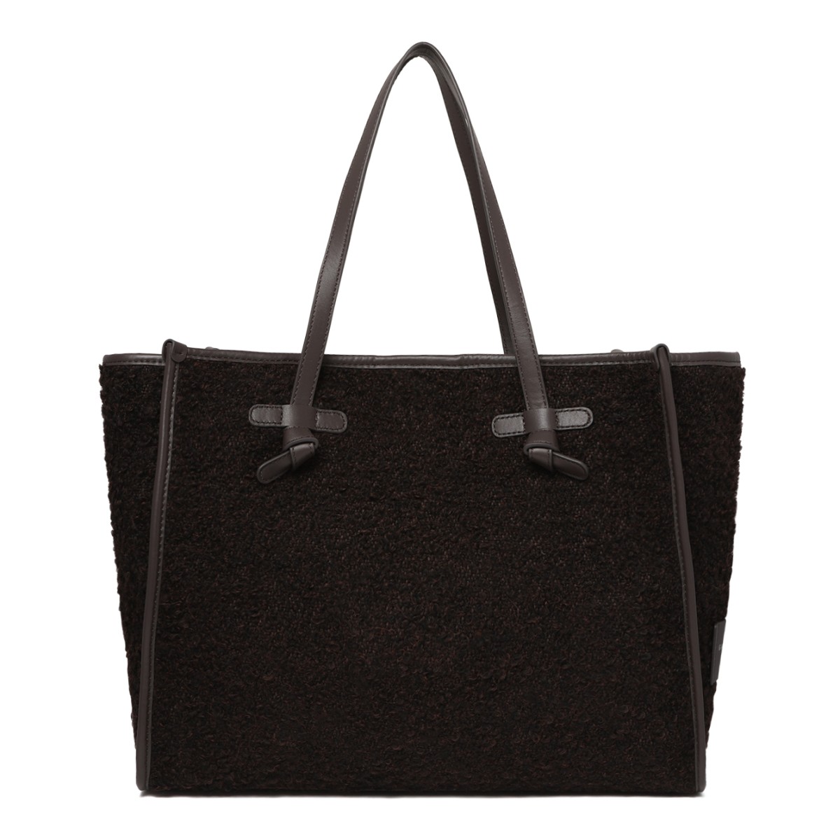 Marcella Black Shearling Tote Bag.
