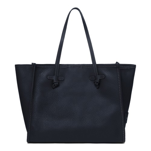 Marcella Black Textured Leather Shopper Tote Bag. 2