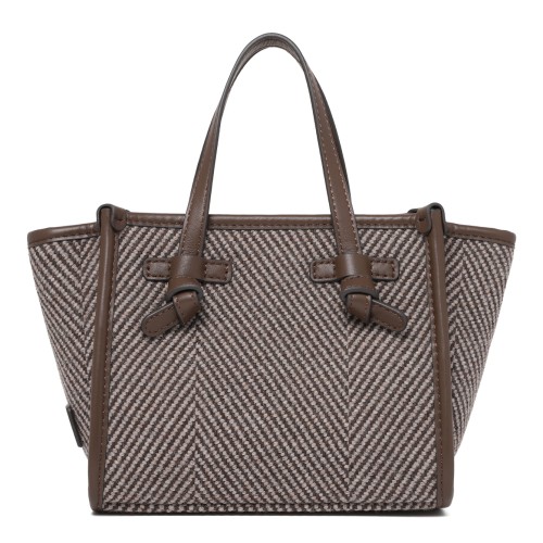 Marcella Taupe Herringbone Tote Bag.