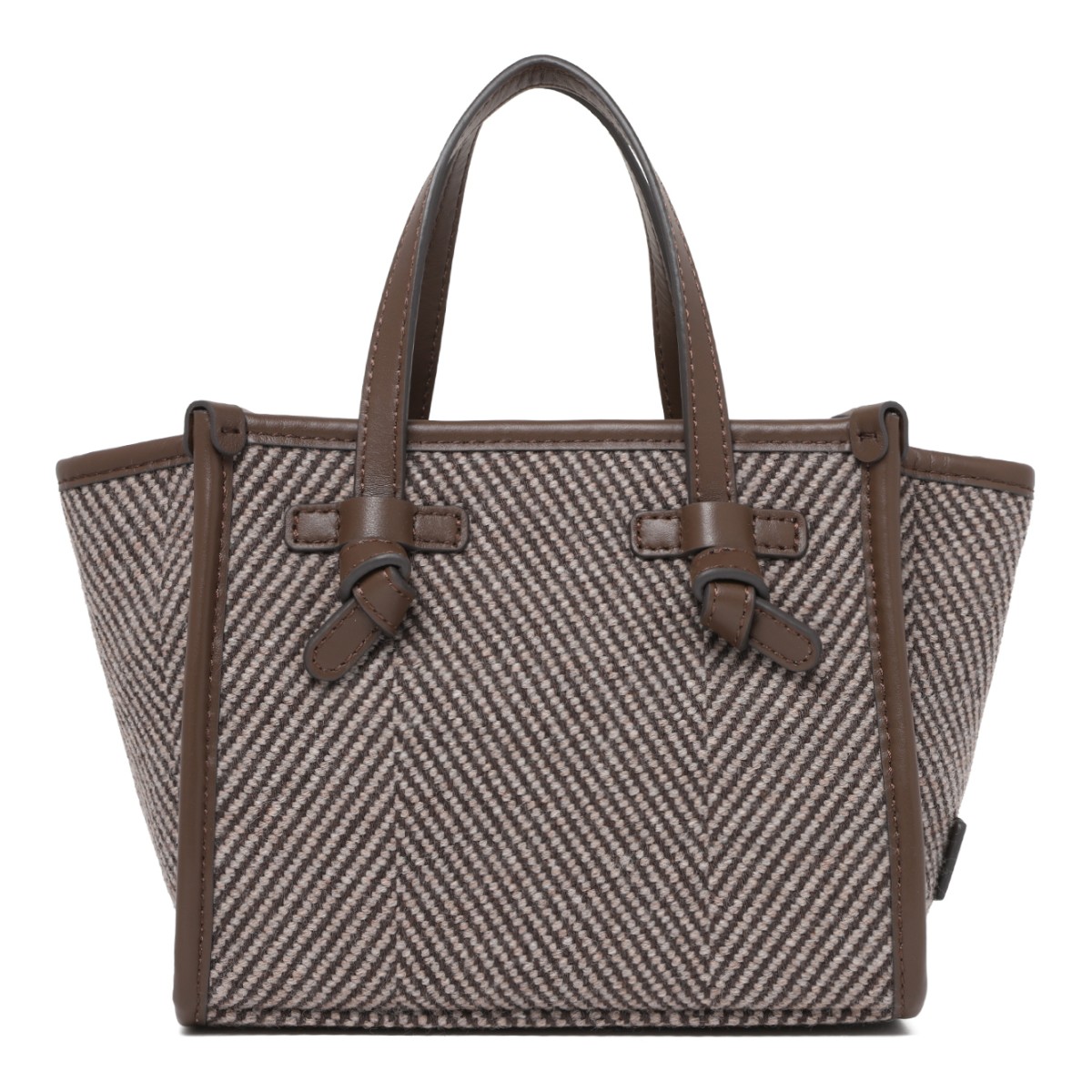 Marcella Taupe Herringbone Tote Bag.