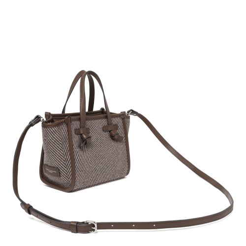 Marcella Taupe Herringbone Tote Bag.